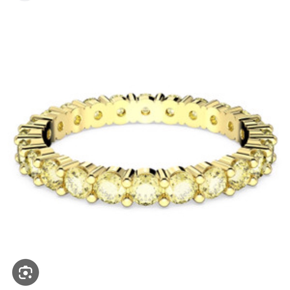 Swarovski Large stone Vittore gold yellow ring size 58